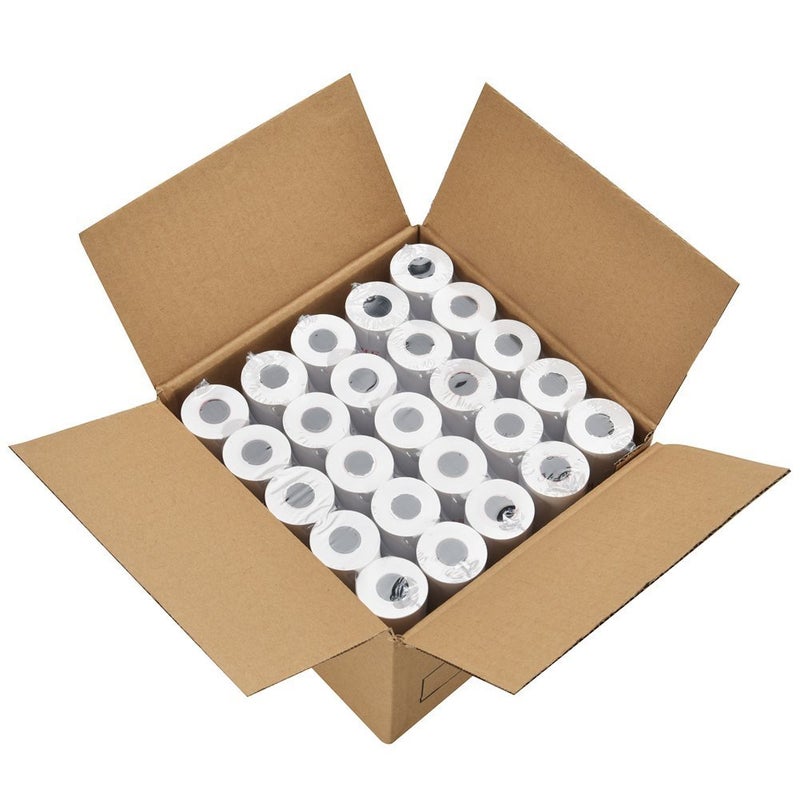 MFLABEL Thermal POS Receipt Paper Rolls - 2 1/4" x 50' (57mm x 15.3m) - 200 Rolls Bulk Pack - High Sensitivity Thermal Paper for Cash Registers, Credit Card Machines & POS Systems - 1/2" Core - Image 1